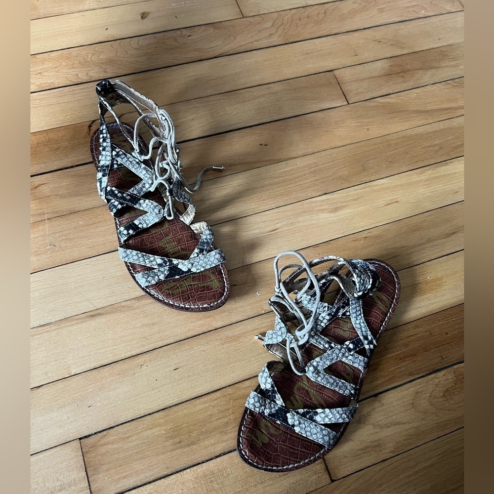 Sam Edelman snakeskin‎ print gladiator sandals